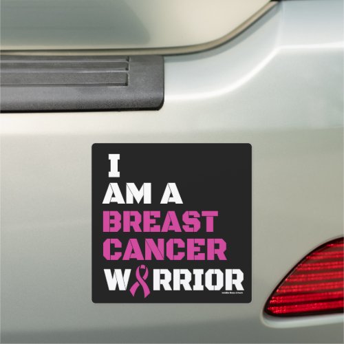 WarriorBlockI amBreast Cancer Car Magnet