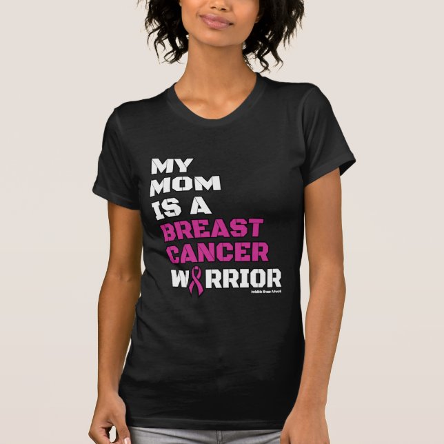 Warrior/Block/Mom...Breast Cancer T-Shirt (Front)