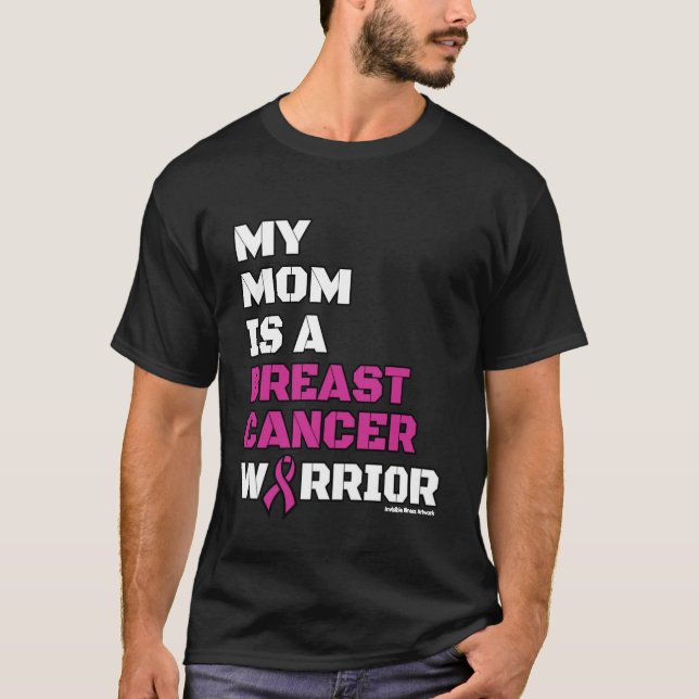 Warrior/Block/Mom...Breast Cancer T-Shirt (Front)