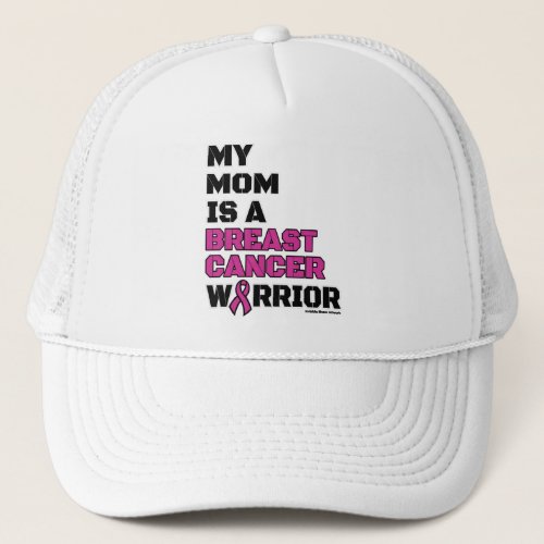 WarriorBlockMomBreast Cancer Trucker Hat