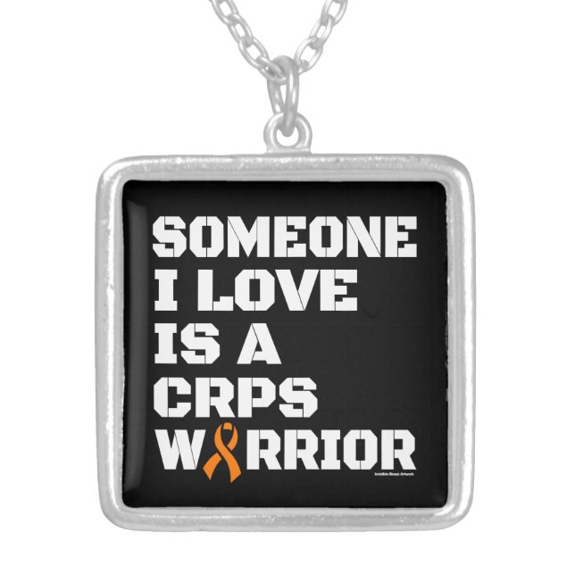 Warrior/Block/Someone I Love...CRPS Silver Plated Necklace (Front)