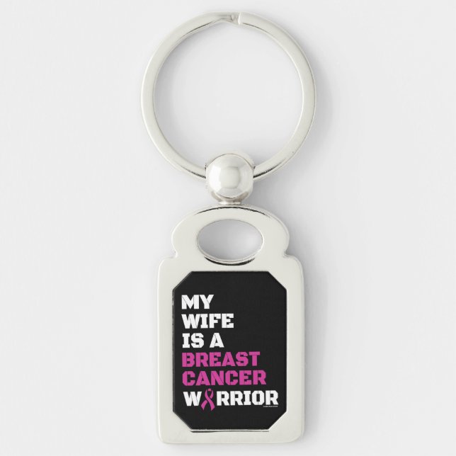 Warrior/Block/Wife...Breast Cancer Keychain (Front)