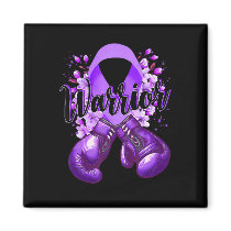 Warrior Boxing Gloves Purple Ribbon Lupus Awarenes Magnet