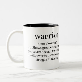 Warrior Breast Cancer, Cancer Fighter Gift For Her Two-Tone Coffee Mug