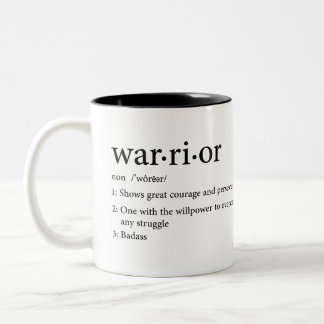 Warrior Breast Cancer, Cancer Fighter Gift For Her Two-Tone Coffee Mug