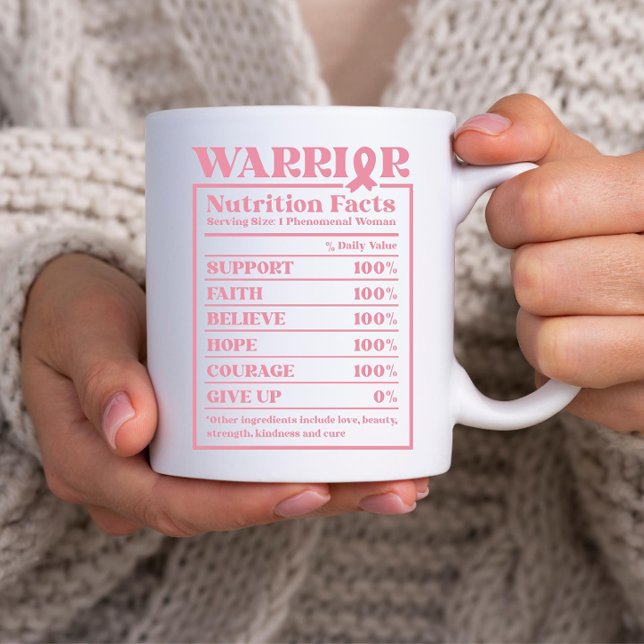 Warrior Breast Cancer  Coffee Mug (breast cancer, cancer, fighting breast cancer, chemo cancer, fighting breast cancer)
