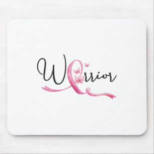 Warrior Breast Cancer Month Butterflies Pink Ribbo Mouse Pad