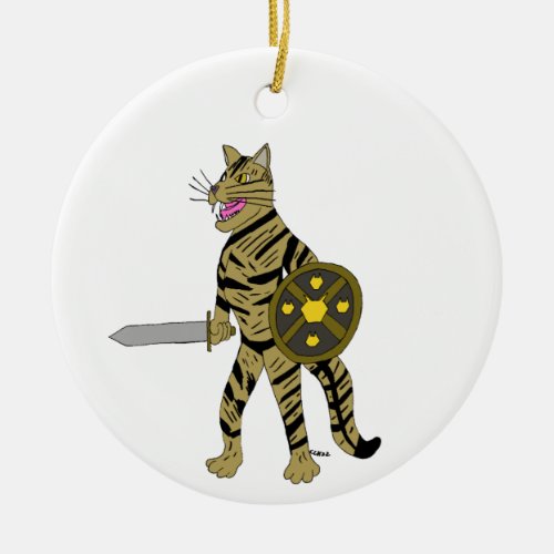 Warrior Cat  Ceramic Ornament