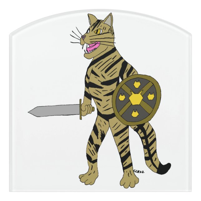 Warrior Cat   Door Sign (Contour Front)