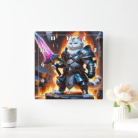 Warrior Cat in Armor With Glowing Sword