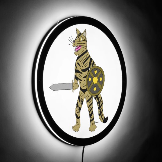 Warrior Cat LED Sign (Angle)