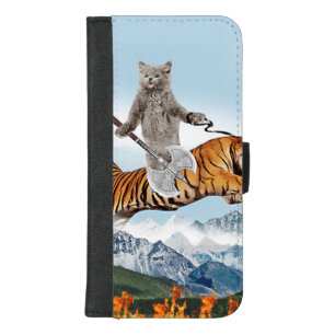 Warrior cat Riding A Tiger iPhone 8/7 Plus Wallet Case