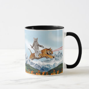 Warrior cat Riding A Tiger Mug