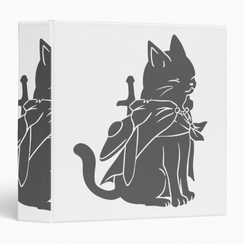 Warrior cat silhouette _ Choose background color 3 Ring Binder