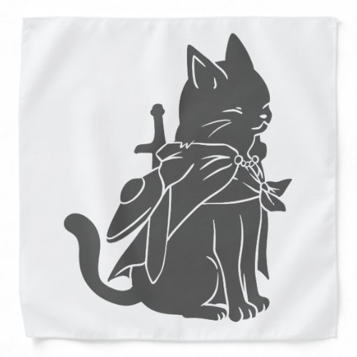 Warrior cat silhouette _ Choose background color Bandana