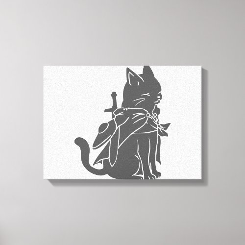 Warrior cat silhouette _ Choose background color Canvas Print