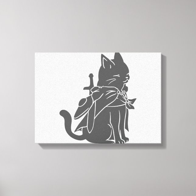 Warrior cat silhouette - Choose background color Canvas Print (Front)