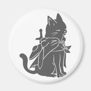 Warrior cat silhouette - Choose background color Magnet