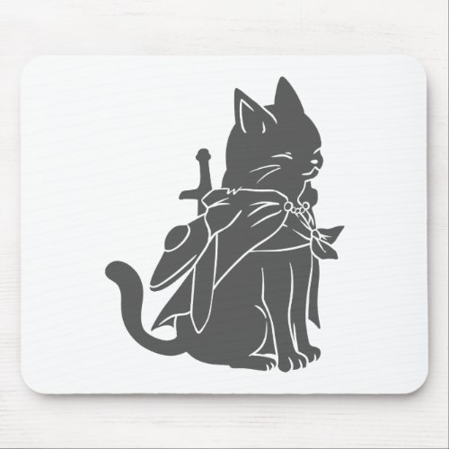 Warrior cat silhouette _ Choose background color Mouse Pad