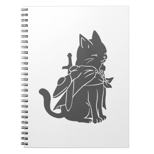 Warrior cat silhouette _ Choose background color Notebook