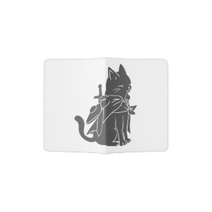 Warrior cat silhouette - Choose background color Passport Holder