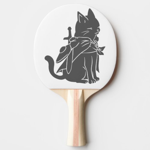 Warrior cat silhouette _ Choose background color Ping Pong Paddle