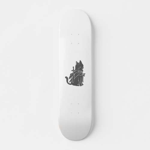 Warrior cat silhouette _ Choose background color Skateboard