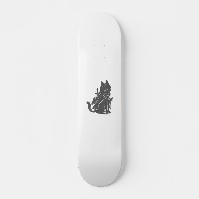 Warrior cat silhouette - Choose background color Skateboard (Front)