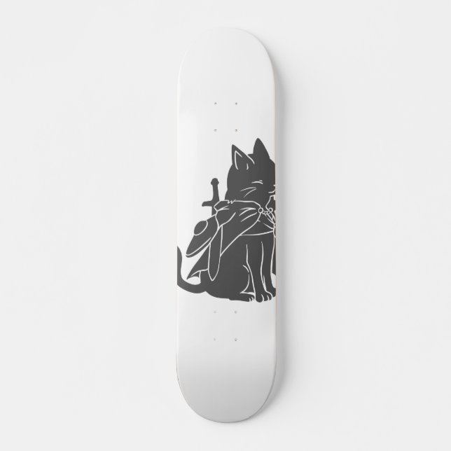Warrior cat silhouette - Choose background color Skateboard (Front)