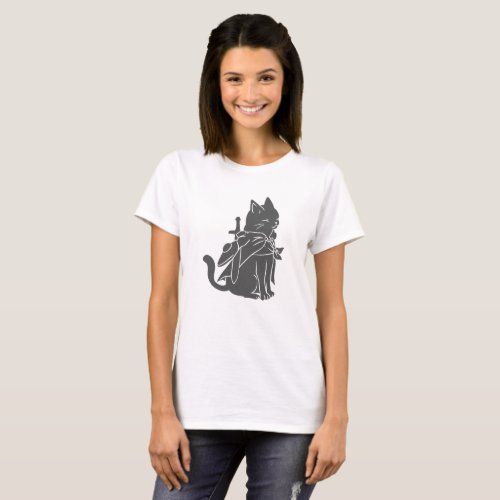 Warrior cat silhouette _ Choose background color T_Shirt