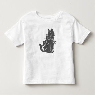 Warrior cat silhouette - Choose background color Toddler T-shirt