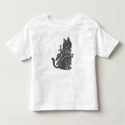 Warrior cat silhouette _ Choose background color Toddler T_shirt