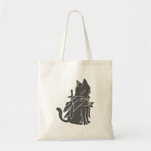 Warrior cat silhouette _ Choose background color Tote Bag