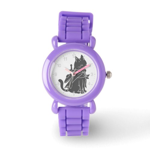 Warrior cat silhouette _ Choose background color Watch