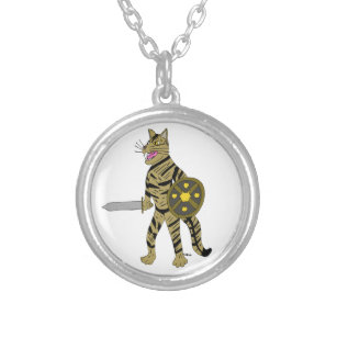 Warrior Cat  Silver Plated Necklace