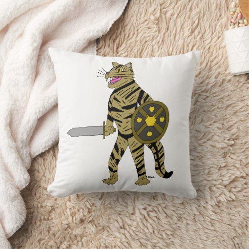 Warrior Cat Throw Pillow | Zazzle