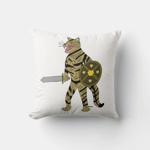 Warrior Cat Throw Pillow