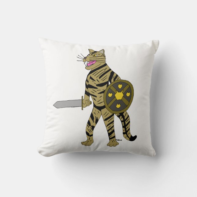 Warrior Cat Throw Pillow (Front)