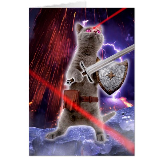 Warrior cat with lasers from eye cards (Front)