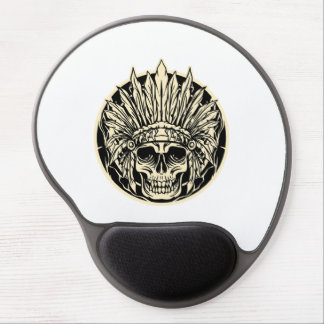 Warrior Chief Skull Graphic Art Gel Mouse Pad