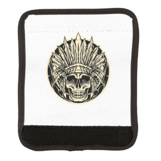Warrior Chief Skull Graphic Art Luggage Handle Wrap