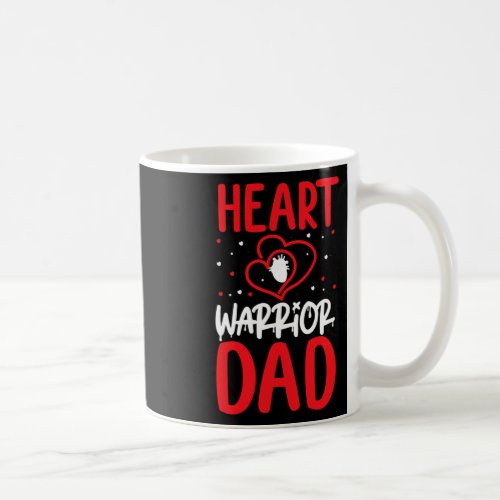 Warrior Dad Heart Disease Awareness Red Ribbon  Coffee Mug