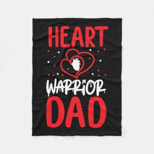 Warrior Dad Heart Disease Awareness Red Ribbon  Fleece Blanket