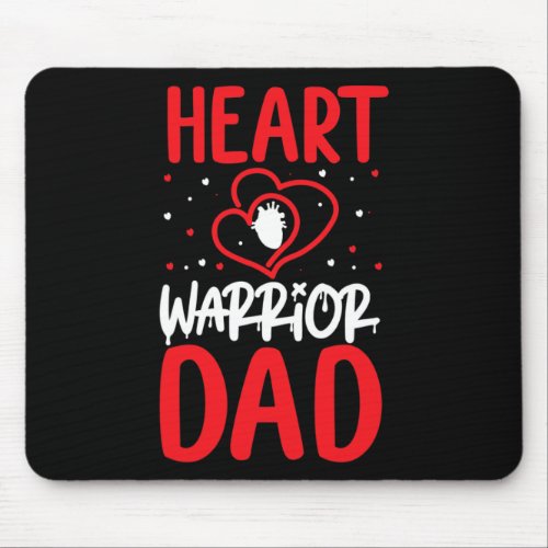 Warrior Dad Heart Disease Awareness Red Ribbon  Mouse Pad