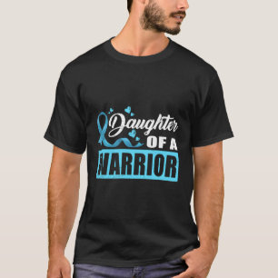 Warrior Daughter Light Blue Ribbon Prostate Cancer T-Shirt
