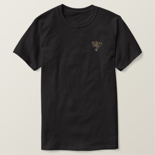warrior dragon embroidered T_Shirt
