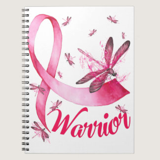 Warrior Dragonfly Breast Cancer Awareness T-Shirt. Notebook