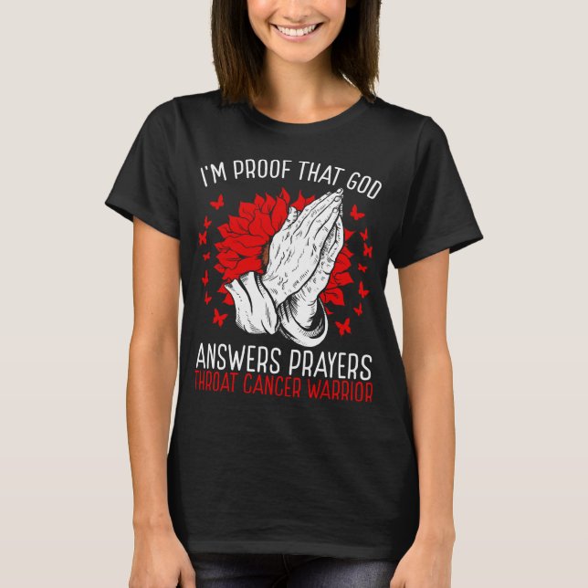 Warrior Faith God Throat Cancer Awareness Ribbon T-Shirt (Front)