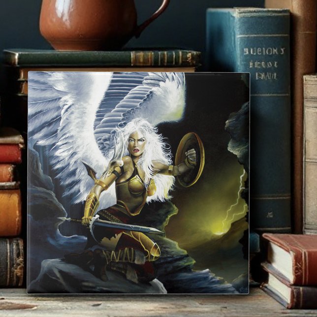 Warrior Fantasy Angel Sword Ceramic Tile (Creator Uploaded)