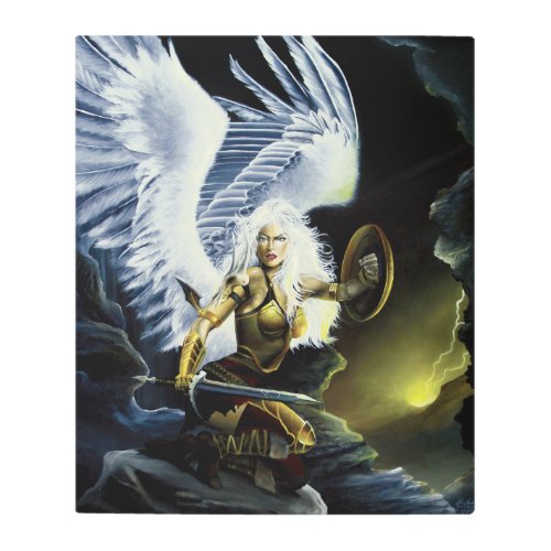 Warrior Fantasy Angel Sword Metal Print